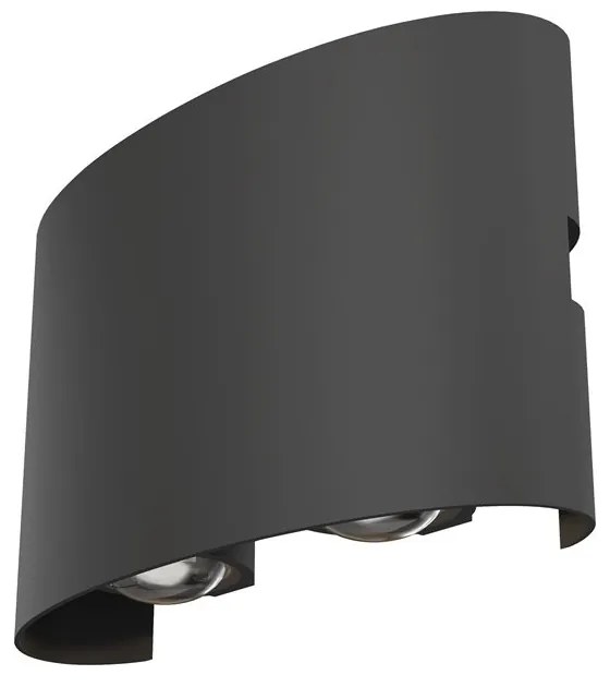 Aplica de perete exterior cu iluminat arhitectural IP54 LED Strato gri