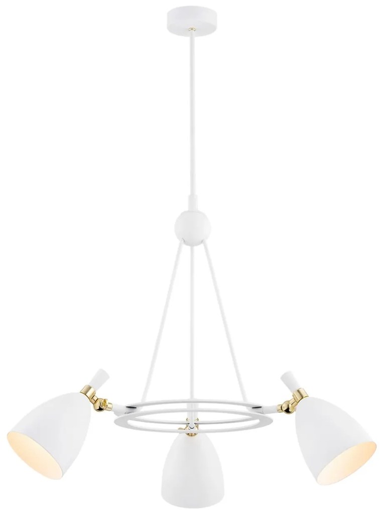 Lustra cu 3 spoturi design modern CHARLOTTE alb