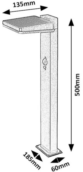 Rabalux 77079 - Lampă solară LED exterior LASSET 4,4W 3,7V IP54 antracit