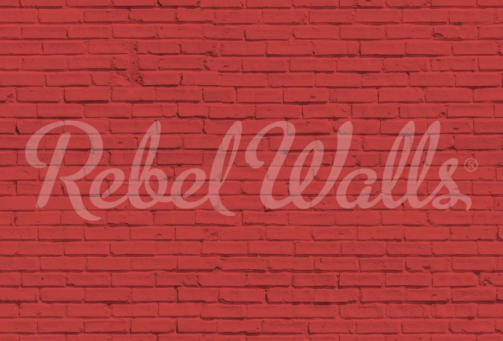 Fototapet, Wall of Bricks, Red, Rebel Walls
