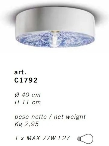 Plafoniera design italian realizat manual din ceramica PI, D.40cm