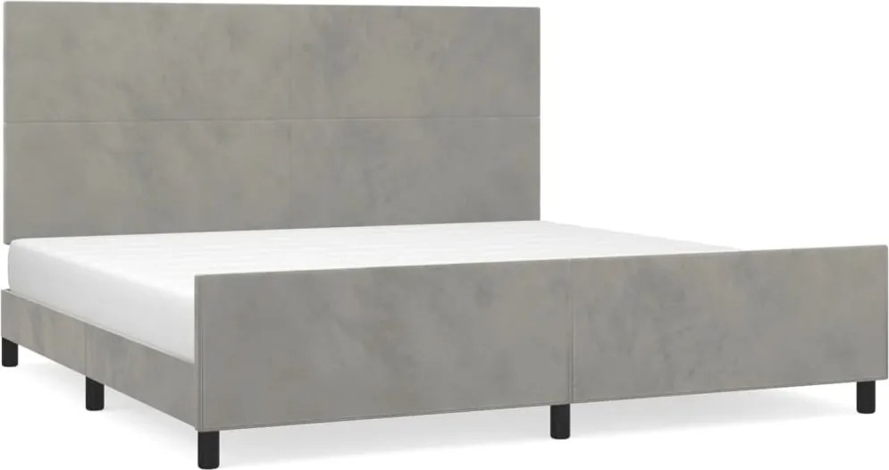 vidaXL Cadru de pat fără saltea, gri deschis, 200x200 cm, catifea