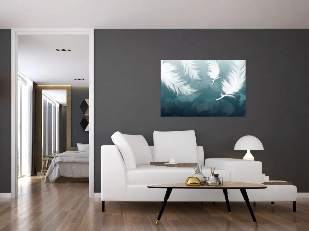Tablou - Pene albe (90x60 cm)