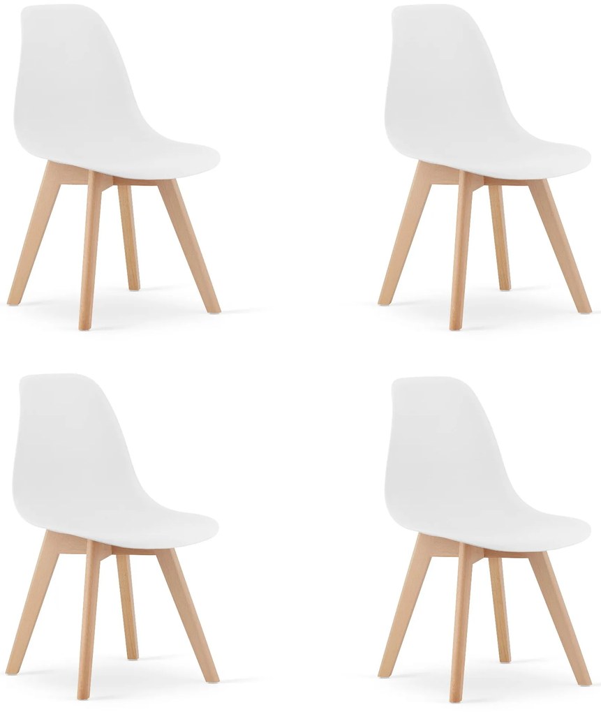 Set 4 bucati scaune de dining KITO albe