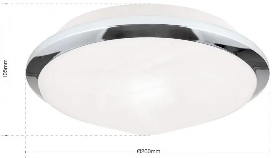 Plafoniera diametru 26cm, Rima chrome NU 9-310/26 chrom OR