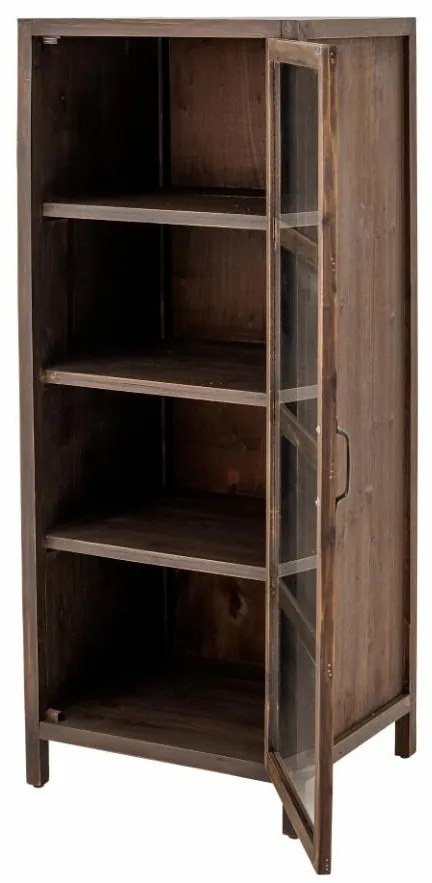Vitrina maro, din lemn cu aspect clasic, Marl