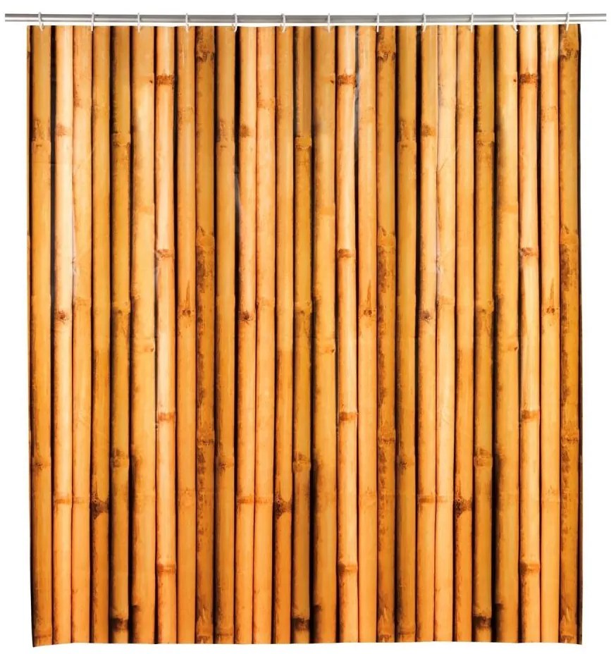 WENKO 25233100 - Perdea de duș BAMBUSA 180 x 200 cm, maro