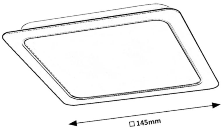 Spot LED incastrabil design modern Shaun negru 14,5x14,5cm