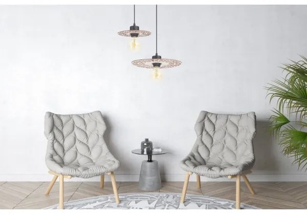 Lustră pe cablu FALCO 1xE27/60W/230V d. 30 cm bej