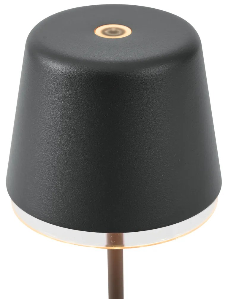 Lampă de masă neagră cu LED IP65 reîncărcabilă cu stație de încărcare - Treble