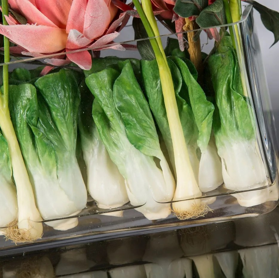 Aranjament floral decor festiv design LUX RECTANGULAR VASE PROTEA