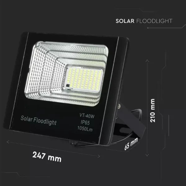 Proiector solar LED reglabil 16W/3,2V 4000K IP65 cu telecomandă