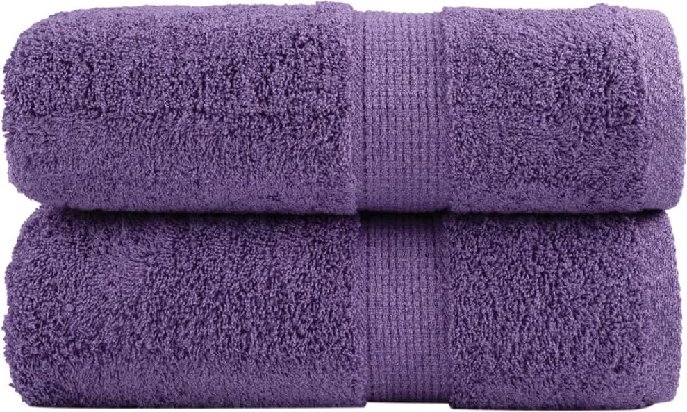 vidaXL Prosoape oaspeți premium SOLUND 2 buc violet 30x50 cm 600 gsm