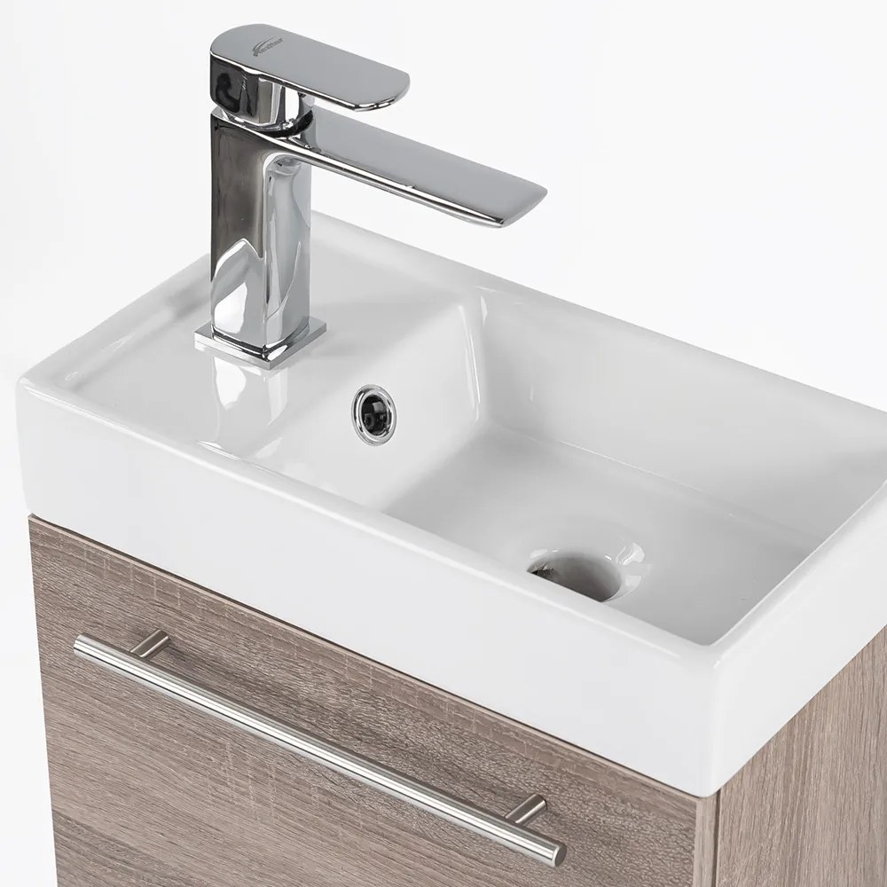 Mobilier de baie fantastic Melanie cu oglindă, culoare stejar York