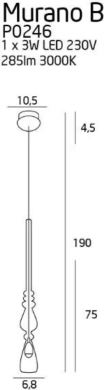 Pendul chrome Murano- P0246