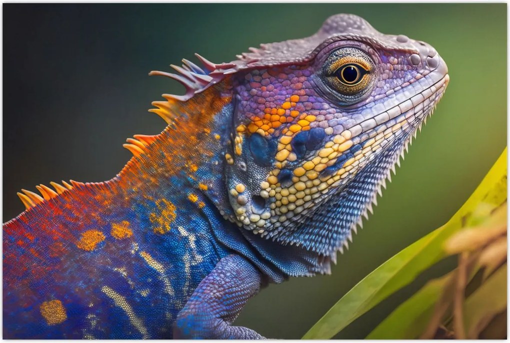 Tablou - Iguana colorată (90x60 cm)