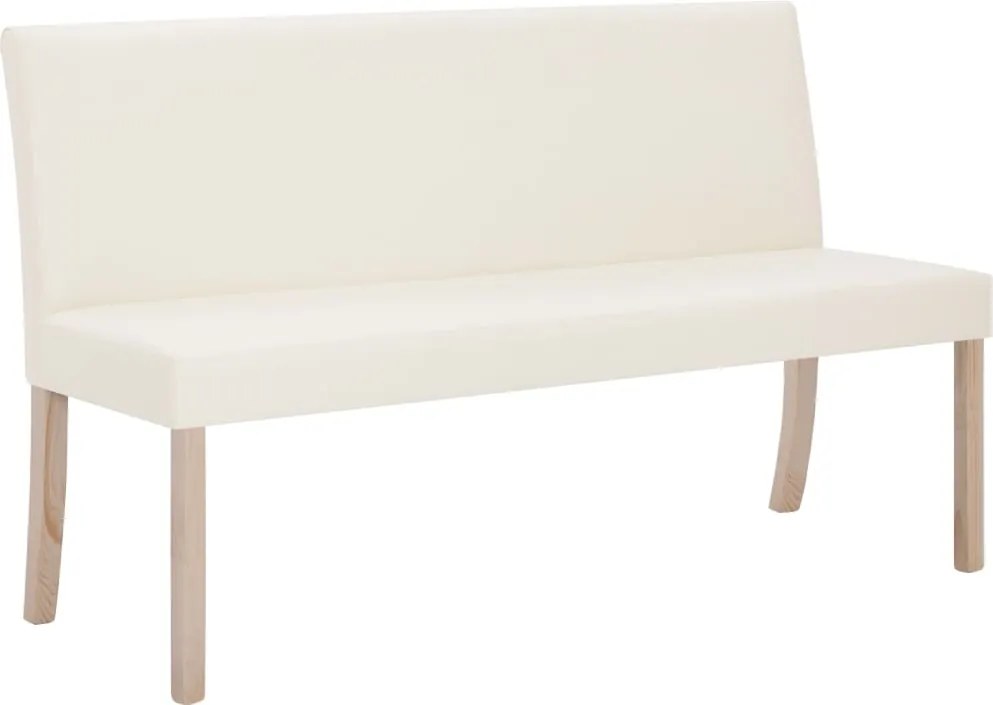 vidaXL Bancă, crem, 139,5 cm, piele ecologică