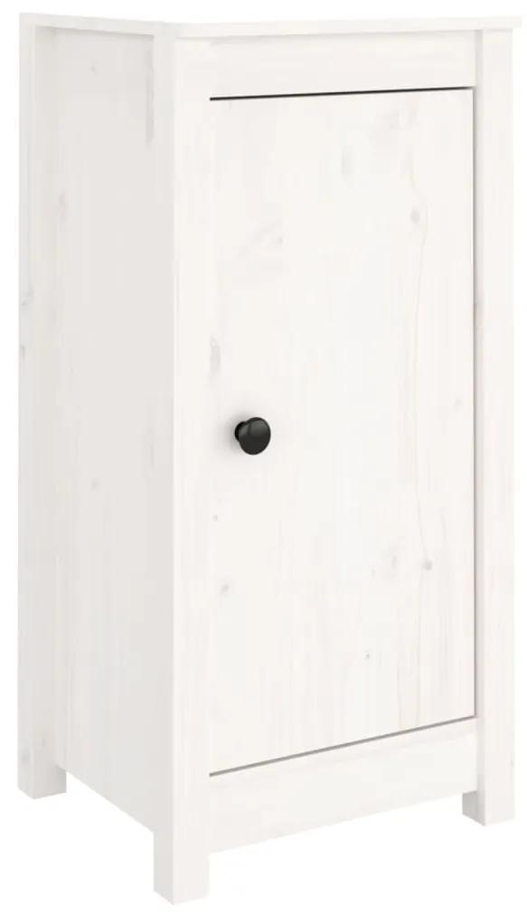Servanta, alb, 40x35x80 cm, lemn masiv de pin 1, Alb, Dulap lateral cu 1 usa