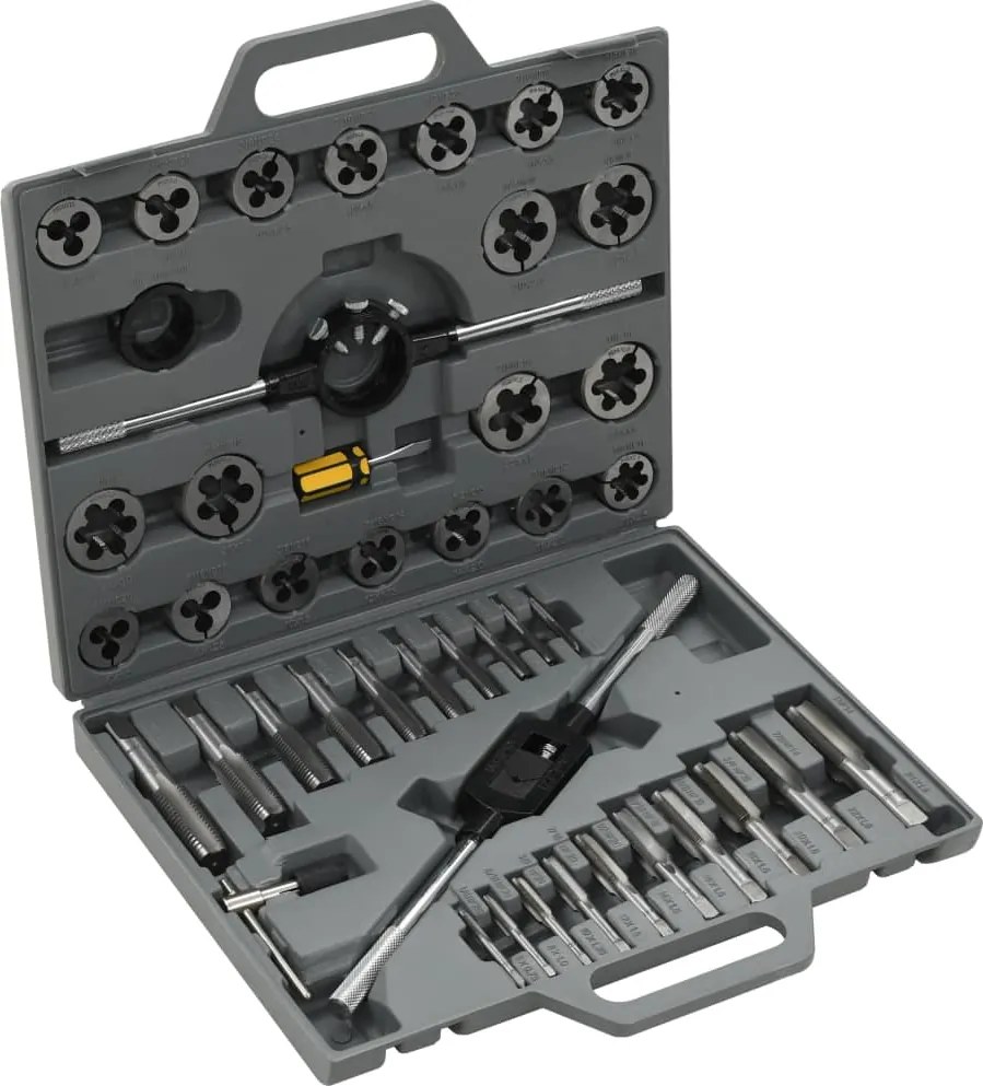 vidaXL Set de filiere și tarozi, 45 piese