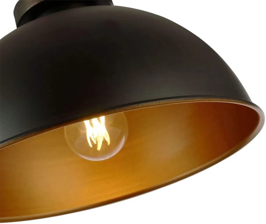 Lumină de tavan cu umbră, negru 60 W, 230 V