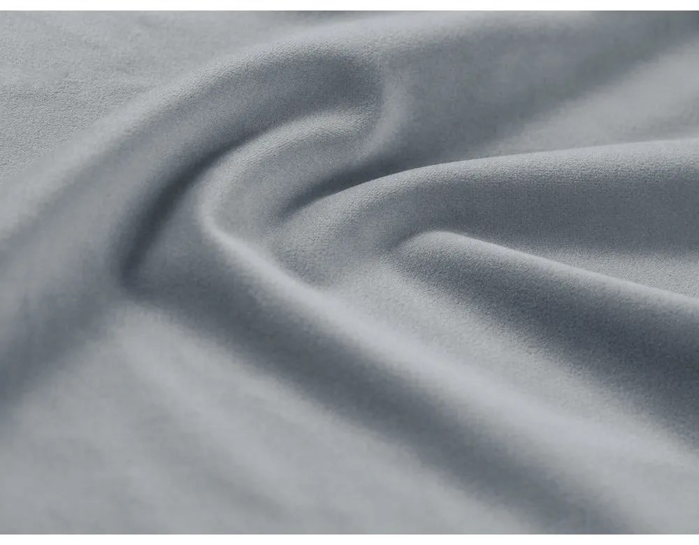 Colțar albastru deschis extensibil, cu spațiu de depozitare cu tapițerie din catifea (cu colț pe partea stângă-în formă de ”L”) Kyoto – Cosmopolitan Design