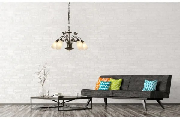 Lustră pe lanț Globo 30800523X VENEZIA 5xE14/40W/230V