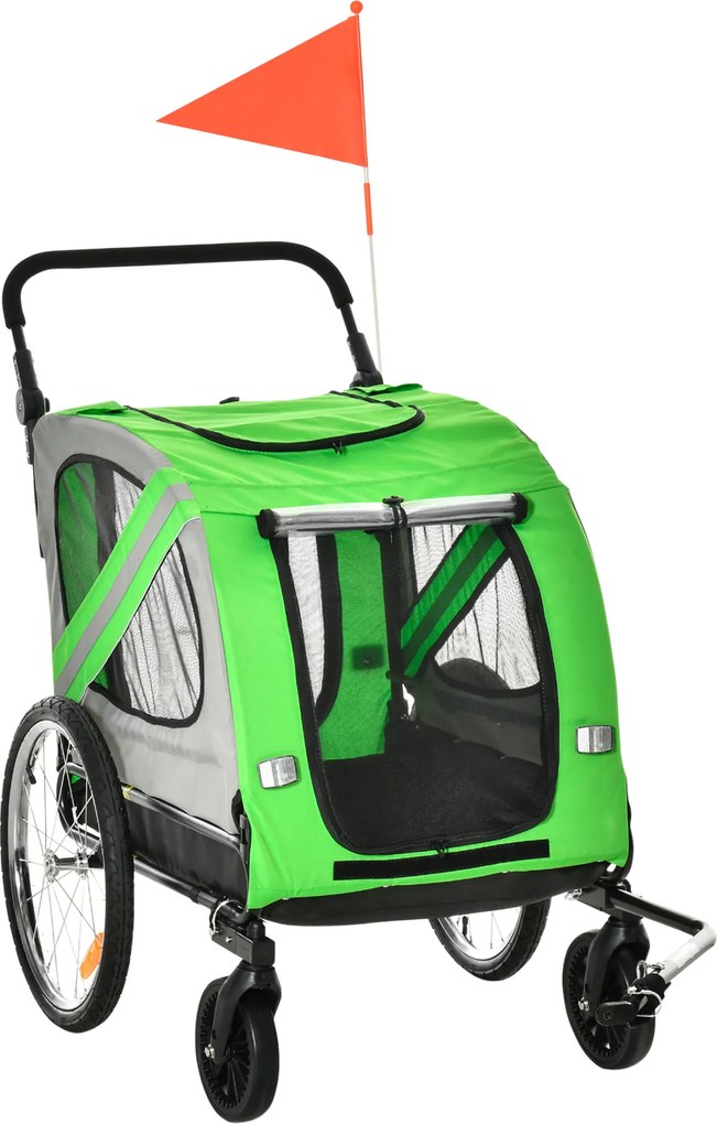 PawHut Remorca pentru bicicleta si carucior pentru caini 2 in 1, carucior pentru bicicleta din otel si material Oxford | Aosom Romania
