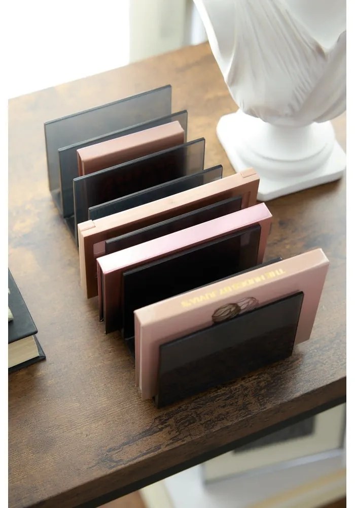 Organizator de baie negru mat pentru cosmetice din plastic reciclat Palette Station – iDesign