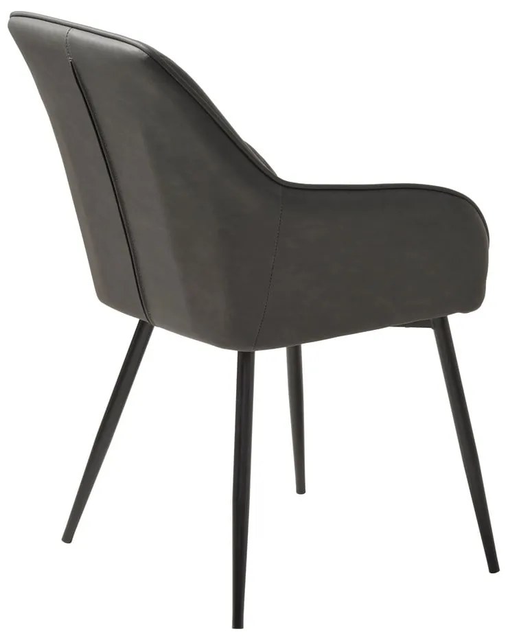 Set de scaune de sufragerie gri închis cu cotiere 2 buc. tapițat Nolan Stripe – Unique Furniture