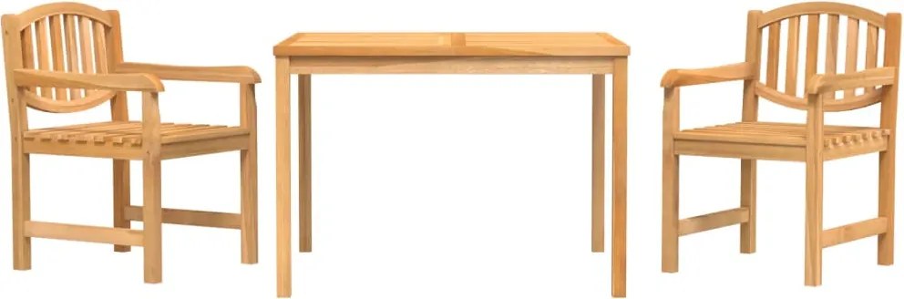 vidaXL Set mobilier pentru grădină, 3 piese, lemn masiv de tec