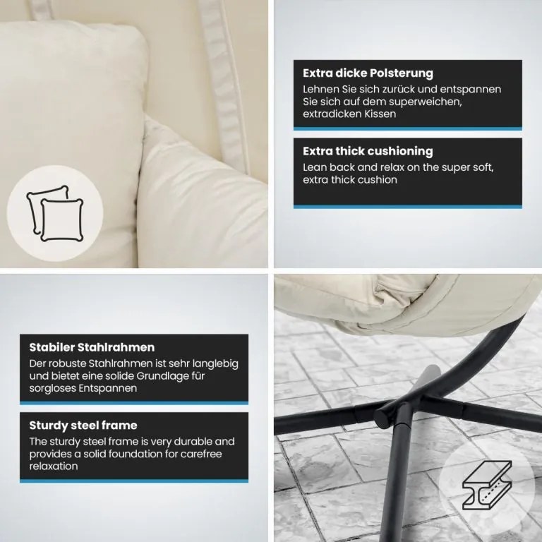 Scaunul suspendat MIADOMODO, de culoare bej