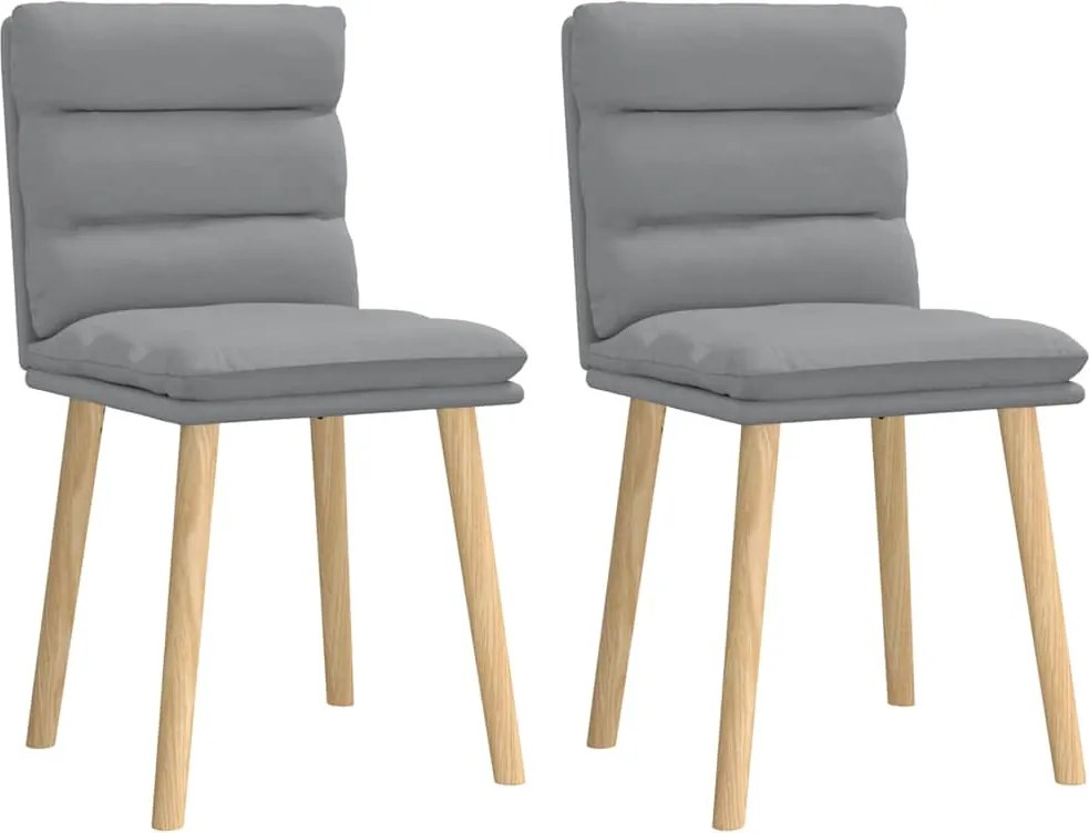 vidaXL Scaune de bucătărie, 2 buc., gri deschis, material textil