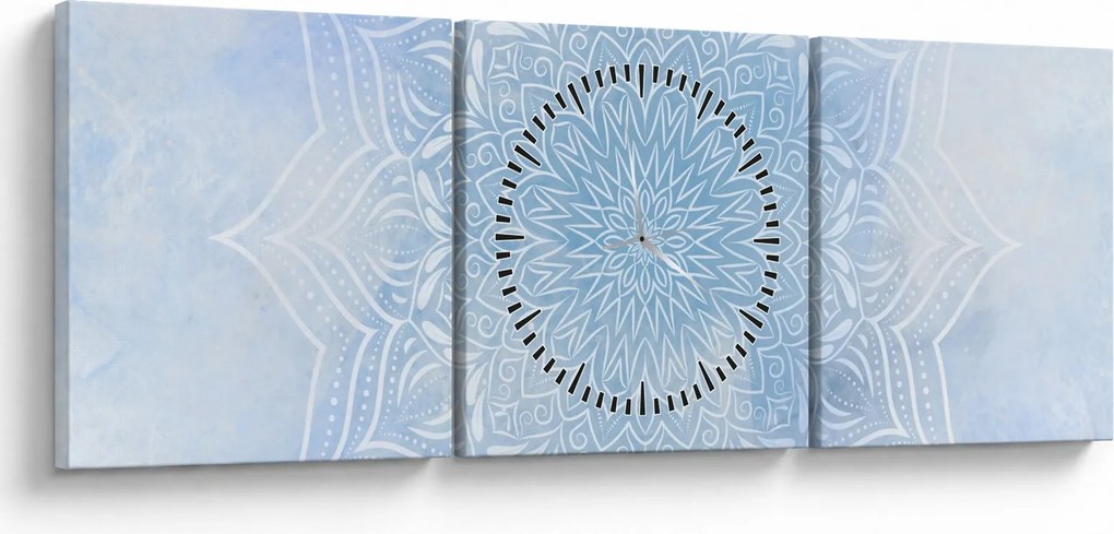 Tablou - mandala de iană (cu ceas) (90x30 cm)