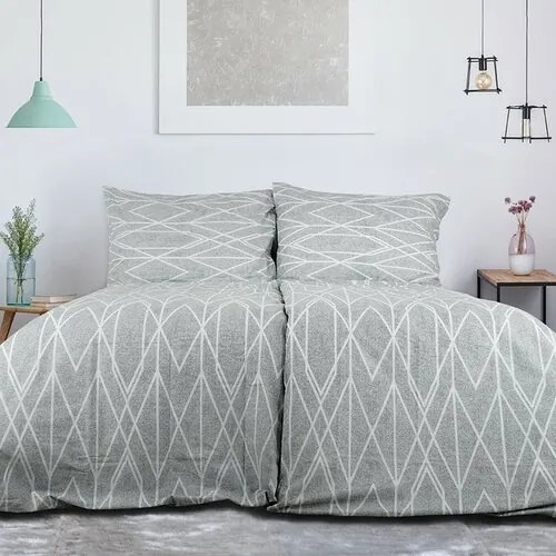 Lenjerie de pat B.E.S. Petrovice Top ClassGray dungi, bumbac crep, 140 x 200 cm, 70 x 90 cm
