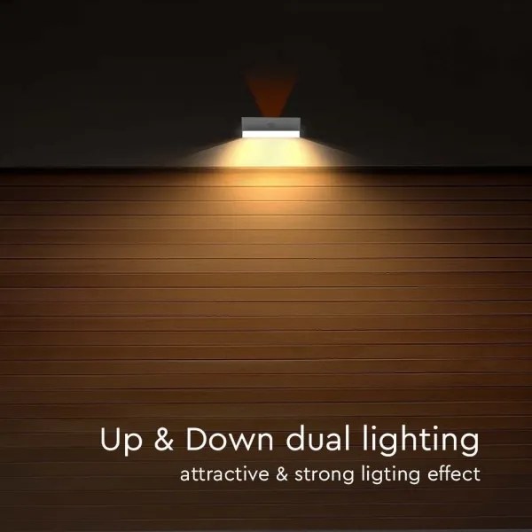 Aplică LED solară cu senzor LED/3W/3,7V 3000K/4000K IP65 alb