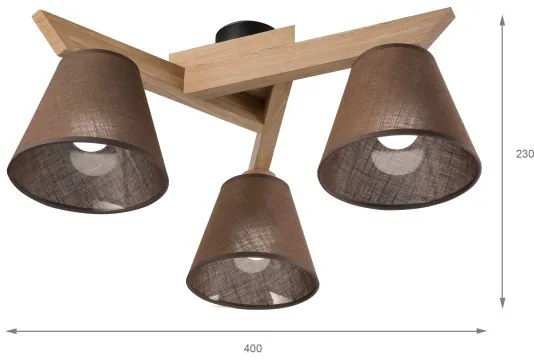 Lustră aplicată Brilagi ANTHONY 3xE14/40W/230V stejar/maro