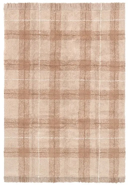 Covor roz deschis lavabil, țesut manual din bumbac 90x120 cm Tartan Rose – Lorena Canals