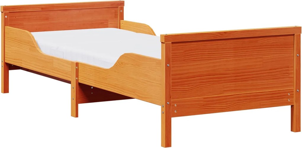 vidaXL Cadru de pat cu saltea Maro 80 x 200 cm Lemn de pin masiv