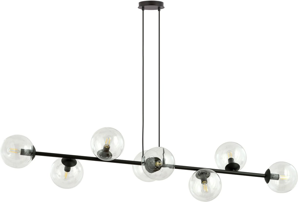 Emibig Rossi lampă suspendată mai mult de 6x40 W negru-transparent 874/8