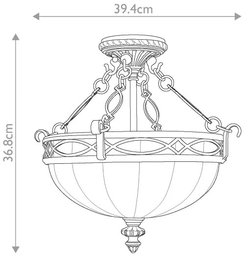 Lustră aplicată Feiss FE-DRAWING-ROOM-SFC DRAWING ROOM 2xE27/60W/230V
