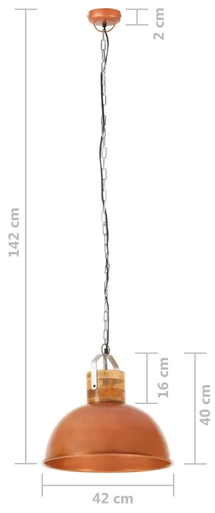 Lampa suspendata industriala, aramiu, 42 cm, mango, E27, rotund Cupru, 42 cm, 1, Cupru