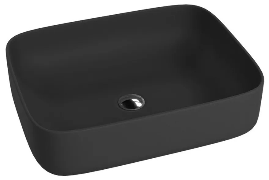 Lavoar pe blat Rune Thorfinn dreptunghiular 51 cm negru mat