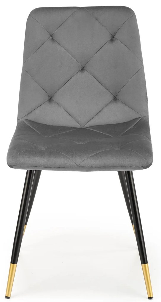 Scaun de sufragerie Kallan (gri închis + negru + auriu). Promo -6%. 1039675