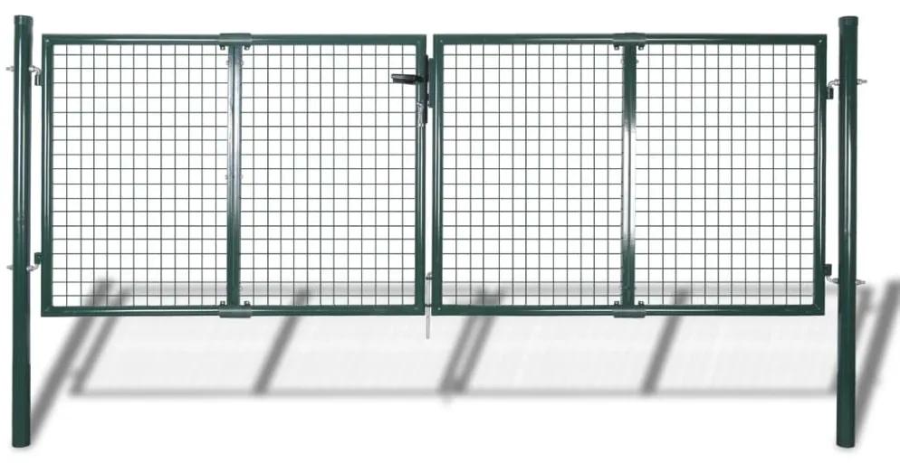 Gard de gradina tip plasa, poarta gard grilaj, 289x75 cm 306x125 cm Verde, 306 x 125 cm