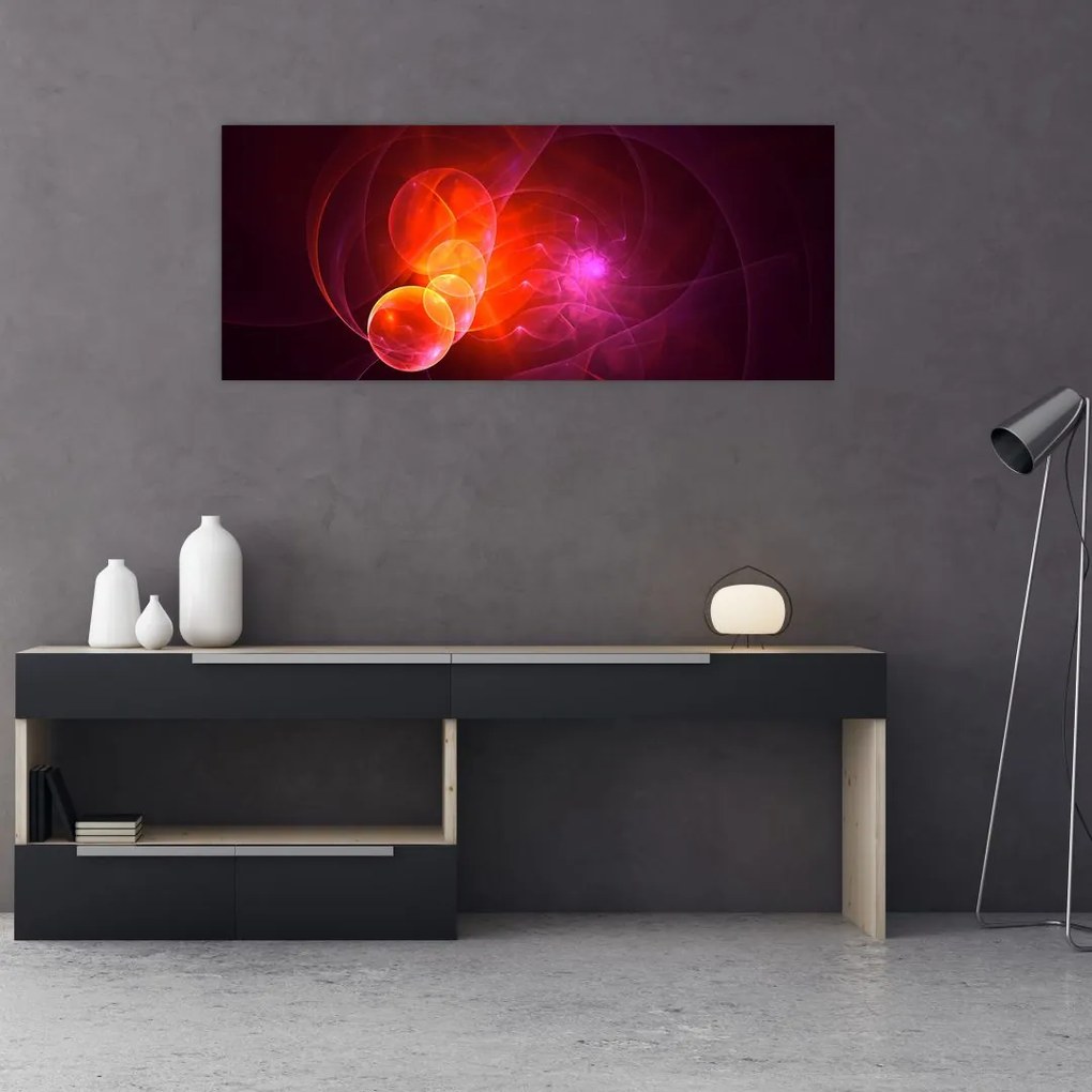 Tabloul modern cu abstracțiune roz (120x50 cm)