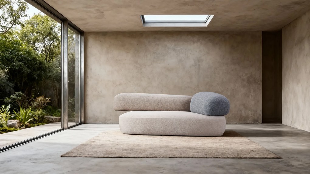 Canapea semirotunda dumonde cu șezut confortabil din spumă HR Ambra 390x150 cm