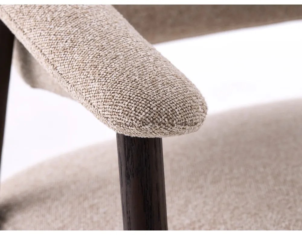 Set de scaune de sufragerie bej cu cotiere 2 buc. din lemn de stejar Elk – Unique Furniture