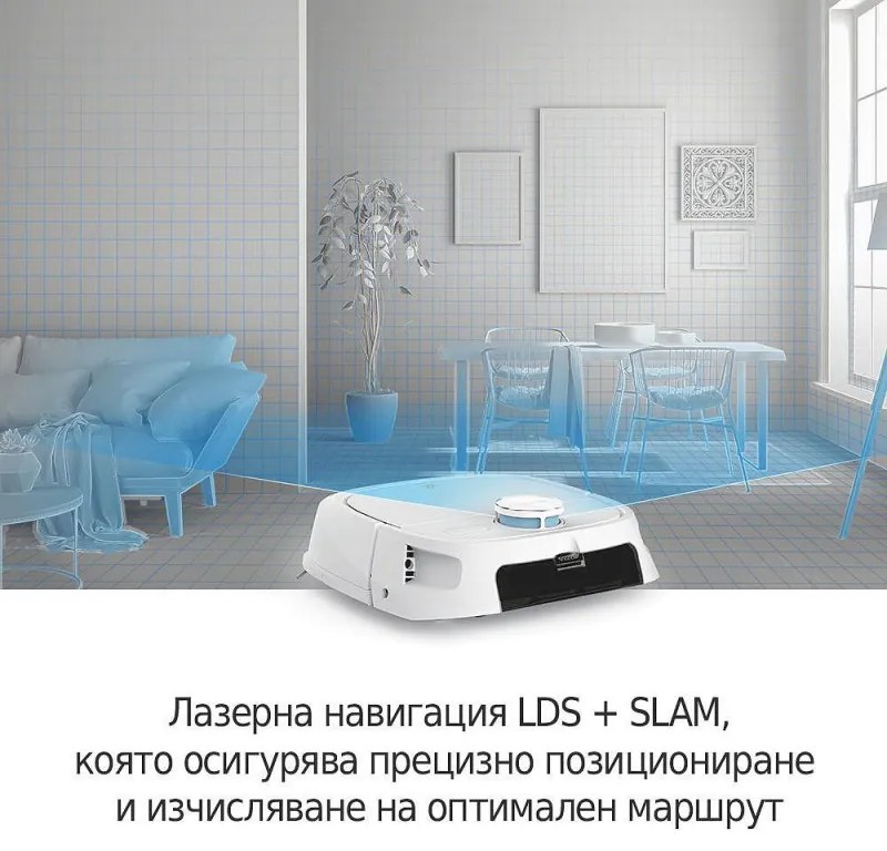 Robot aspirator Tecbot M1, Li-ion 5200 mAh, 4000 Pa, 0.5 l, HEPA, Wi-Fi, Autonomie pana la 160 min, Mop cu auto-curățare, Negru