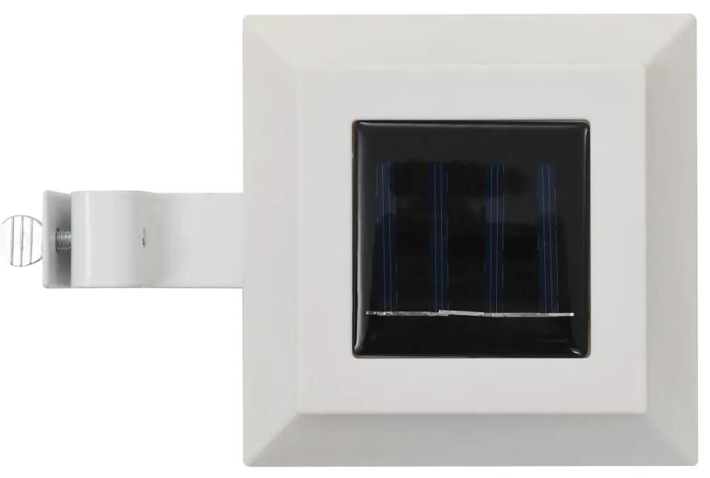 Lampi solare de exterior cu LED, 6 buc, alb, 12 cm, patrat 6, Alb, 1