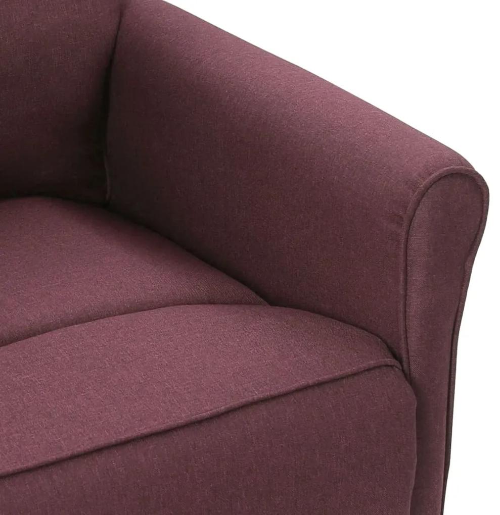 Fotoliu rabatabil de masaj cu ridicare, violet, material textil Violet, 1